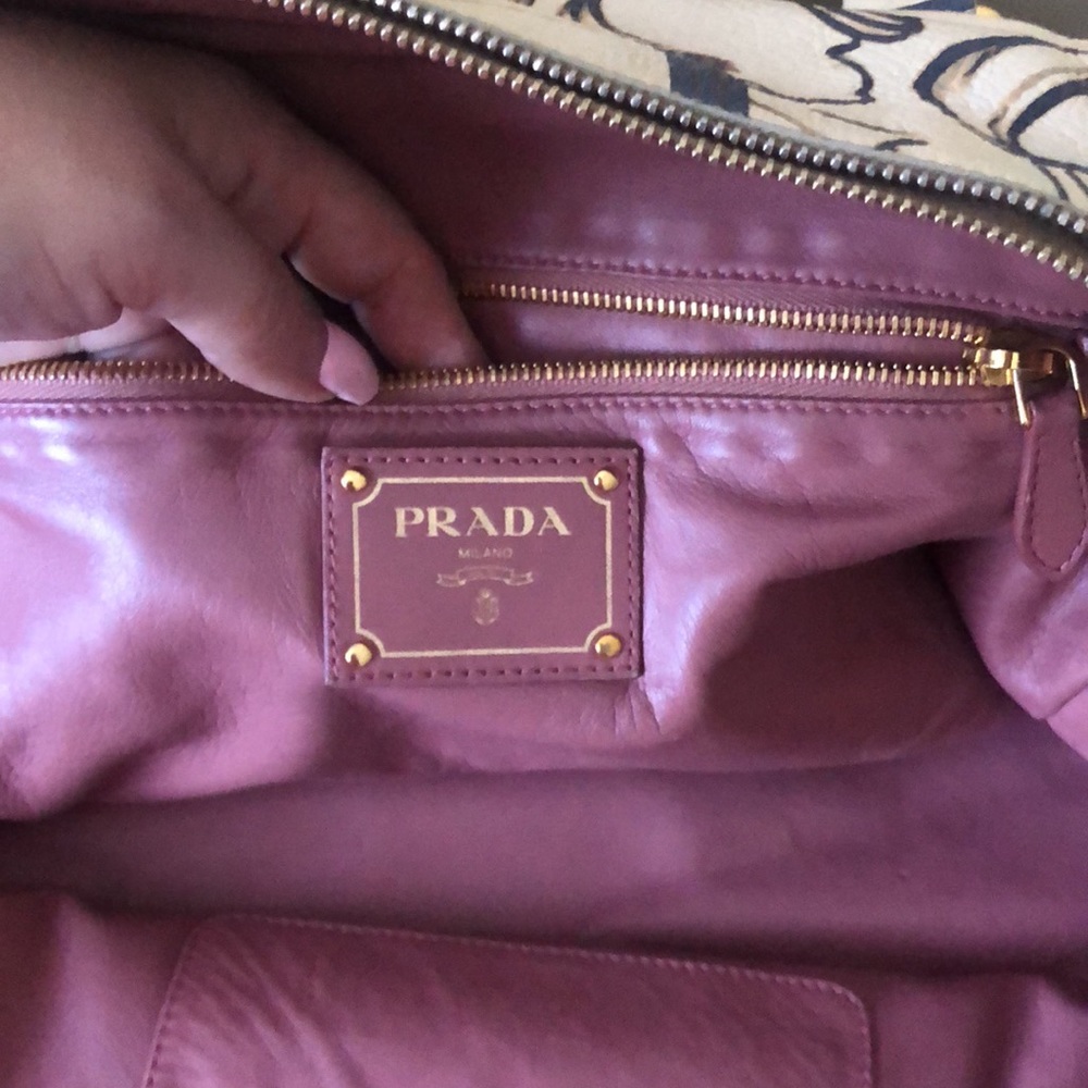 Rare PRADA Cream Leather Cervo Lux Fairy Satchel Bag - Picture 13 of 14